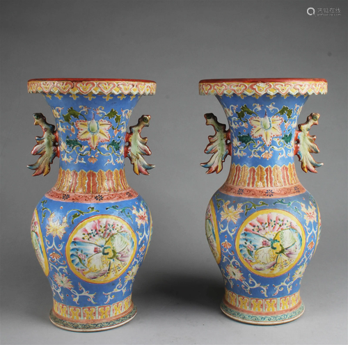 A Pair of Chinese Porcelain Vases