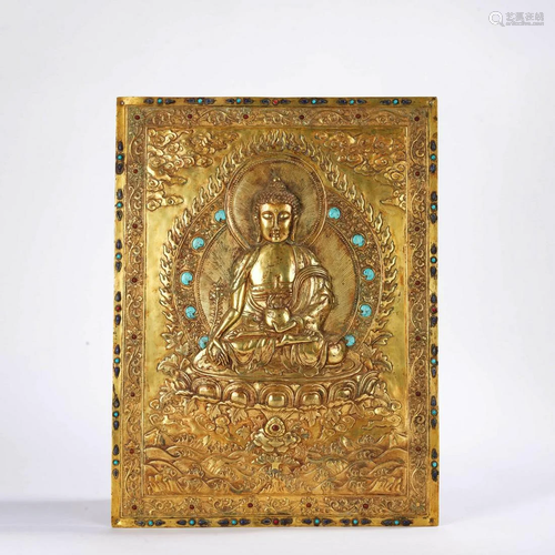 Gilt-Bronze Bhaisajyaguru Thangka