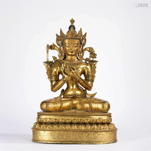 Gilt-Bronze Figure Of Shakyamuni