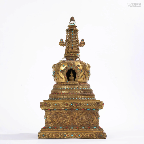 Gilt-Bronze Pagoda