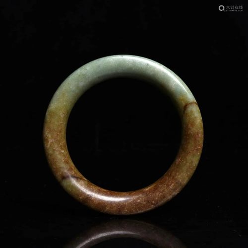 Carved Russet Jade Bangle