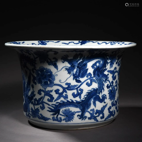 Blue And White Dragon Pot