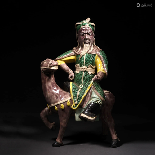 Sancai-Glazed Figure Of Guanâ€™gong