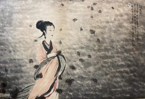 Chinese Lady Painting, Fu Baoshi Mark
