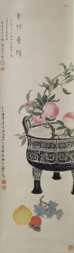 Chinese Furnishings Painting, Wang Zhen And Ding Fuzhi Mark