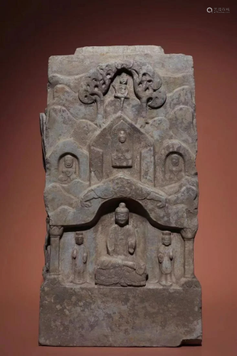 A Carved Stone Buddha Altar
