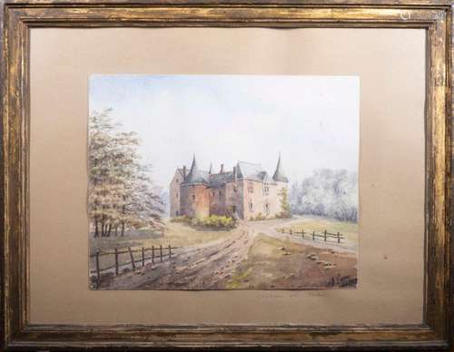 Château prés Redon Aquarelle signée et datée Janvier 1888 à ...