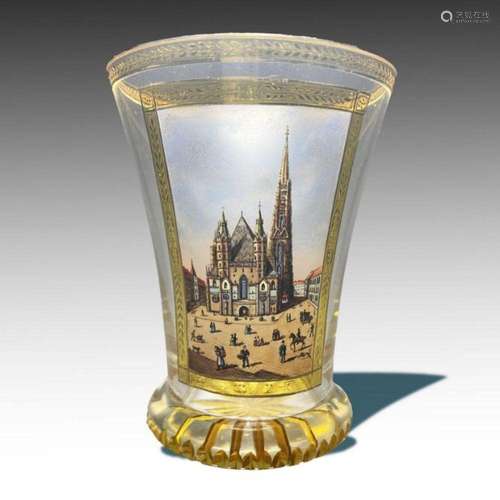 A Hand Painted Beaker By Anton Kothgasser Circa 1830's D...