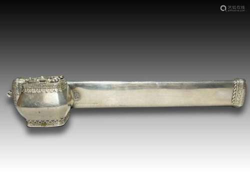 A SILVER PEN-BOX (DIVIT) WITH TUGHRA OF SULTAN ABDULMECID I ...