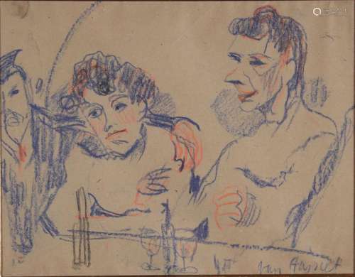 Willem VAN HASSELT (1882-1963) "Le bar" dessin aux...