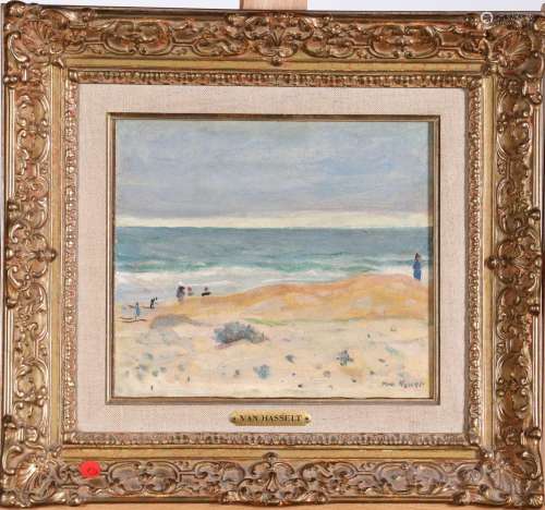 Willem VAN HASSELT (1882- 1963) "Promenade sur la plage...