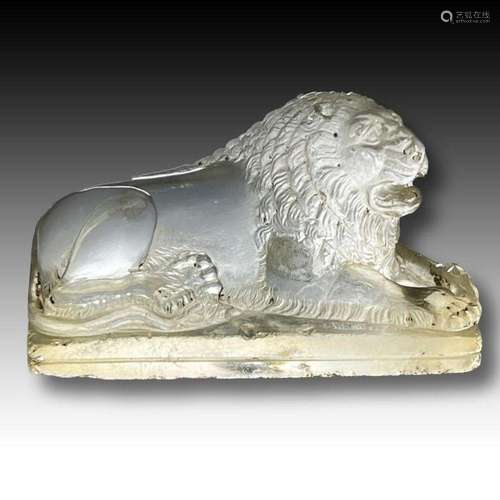 ROMAN ROCK CRYSTAL SEATED LION FIGURE, Circa 3rd-5th Century...