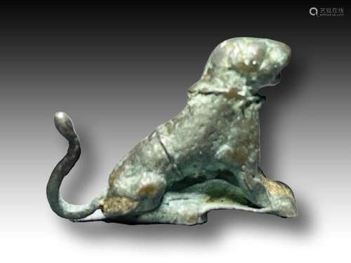 Roman Silver Seated Feline Imperial Period, 1st Century A.D