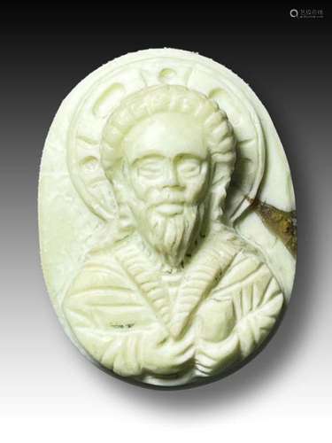 A JASPER CAMEO OF A SAINT, PROBABLY JOHN THE BAPTIST 3RD-4TH...