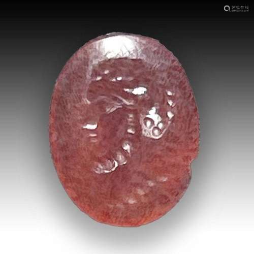 A ROMAN CARNELIAN INTAGLIO DEPICTING A ROMAN EMPEROR