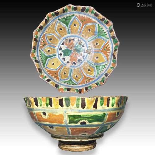 A PERSIAN OCTAGONAL SPLASH POTTERY BOWL, SAMANID CIRCA 10TH ...