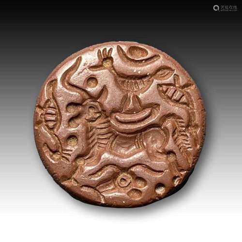 A WESTERN ASIATIC SEAL IN JASPER CIRCA 3RD-1ST MILLENNIUM B....