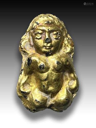 A GOLD STATUE OF A GODDESS, PROBABLY OXUS, CENTRAL ASIA