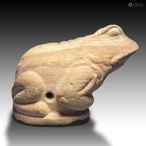 AN EGYPTIAN GRANITE FROG AMULET LATE PERIOD TO PTOLEMAIC PER...