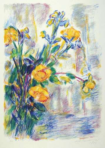Manfred Henninger, 1894 - 1986, lithograph, yellow