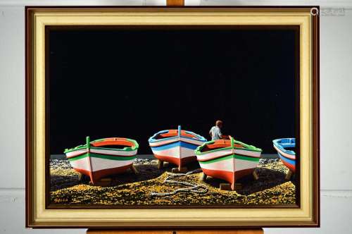Giuseppe Galla, born 1935, Italian artist, fisherman