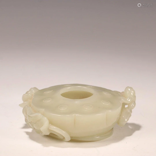 Qing Dynasty - Hetian White Jade Washer