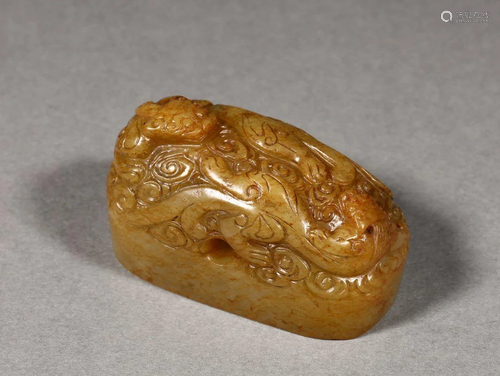 Qing Dynasty - Shoushan Tianhuang Chilong Cloud Pattern Seal