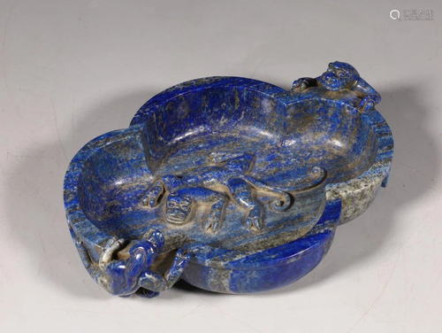 Qing Dynasty - Lapis Lazuli Chilong Washer