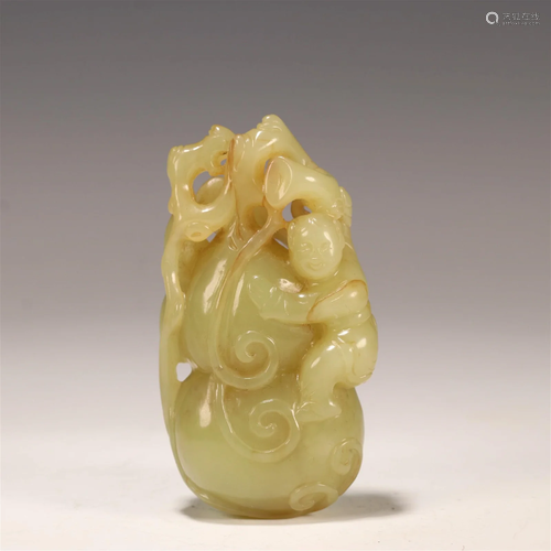 Qing Dynasty - Hetian Yellow Jade Ornament