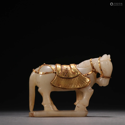 Liao Dynasty - Agate Gold Wrapped Horse Decorative Ornament