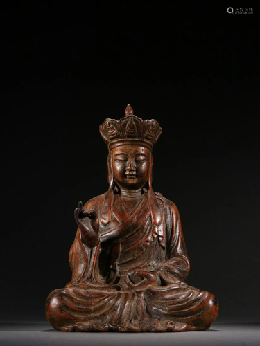 Qing Dynasty - Agarwood Ksitigarbha Decorative Ornament