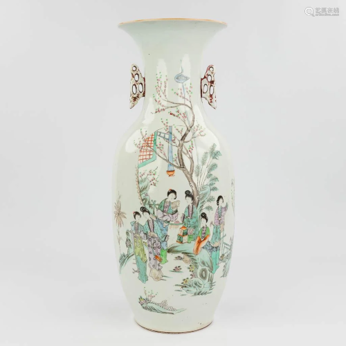 A Chinese vase decorated with ladies in the garden. 19th/20t...