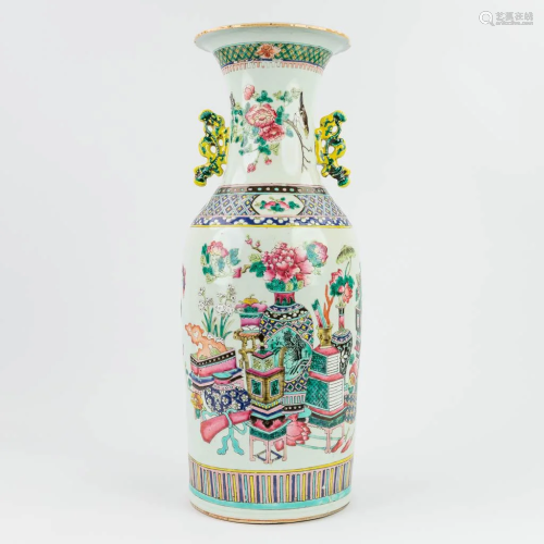 A Chinese vase famille rose and decorated with a double deco...