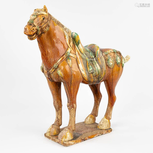 A horse made of Chinese earthenware, Tang Dynasty style. (19...