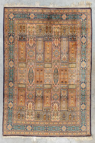 An Oriental hand-made carpet, Kashmir, India. (178 x 123 cm)