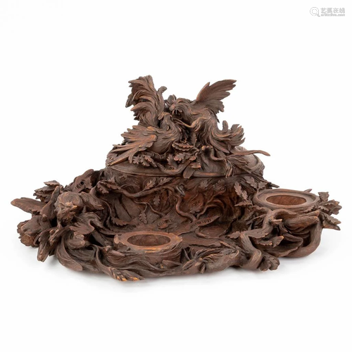 An exceptionally finely carved 'Black Forest' inkp...