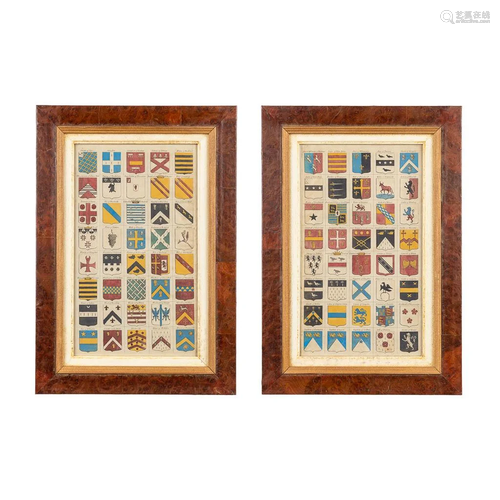 a pair of decorative frames with heraldic images. (24 x 40cm...