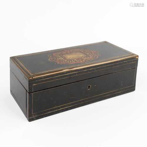 A writing box finished with tortoise shell boulle inlay, Nap...