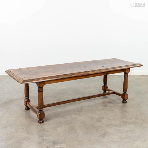 An antique coffee table made of walnut. 19th C. (50 x 157 x ...