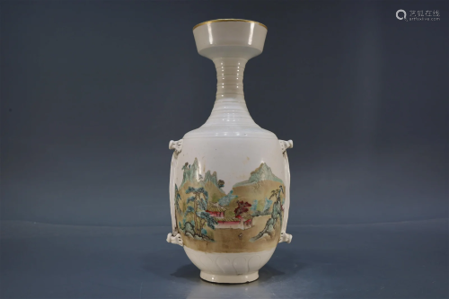 A Dingyao Famille-Rose Vase