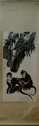 A Chinese Ink Painting Hanging Scroll By Li Yan