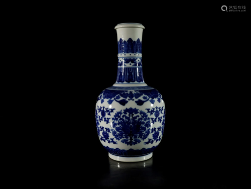 A Fine Blue and White 'Flower' Vase