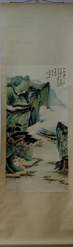 A Chinese Ink Painting Hanging Scroll By Zhang Daqian