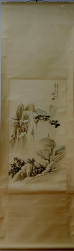 A Chinese Ink Painting Hanging Scroll By Zhang Daqian