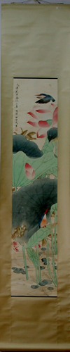 A Chinese Ink Painting Hanging Scroll By Tian Shiguang