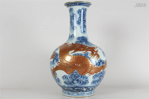 A Chinese Massive Dragon-decorating Blue and White Porcelain...
