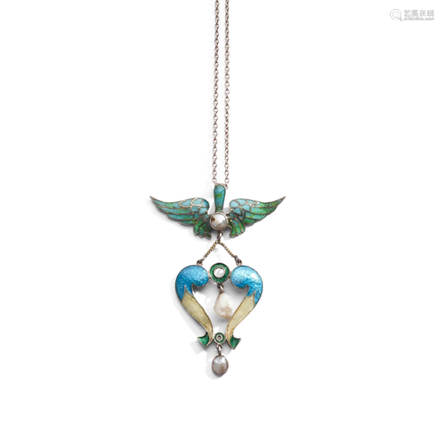 JAMES CROMAR WATT (1862-1940) ARTS & CRAFTS PENDANT NECK...