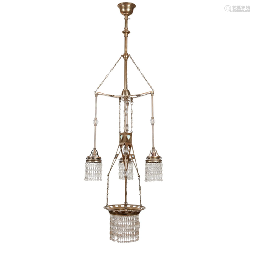 AUSTRIAN LARGE JUGENDSTIL CEILING LIGHT, CIRCA 1900