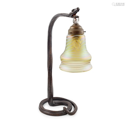 AUSTRIAN SCHOOL AND LOETZ JUGENDSTIL SERPENT LAMP, CIRCA 191...