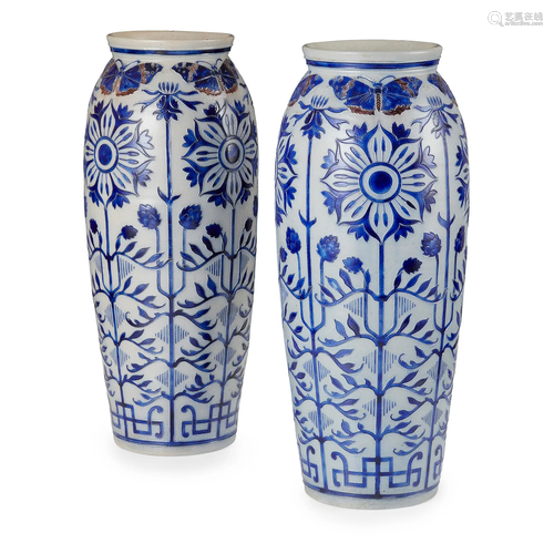 SIMON PETER GERZ, WESTERWALD PAIR OF VASES, CIRCA 1920